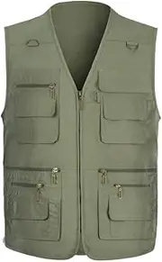 [Generic] Men's Work Fishing Vest Lightweight safari Travel Hunting Waistcoat With Multi Pockets Photography work vest
