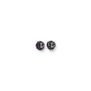 14k White Gold 8mm Fire Topaz Earrings