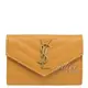 【全新現貨 補8個】茱麗葉精品 YSL 414404 MONOGRAM 粒面牛皮扣式零錢包.姜黃現金價$12,800