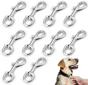 Sekonow 10Pcs Swivel Snap Hooks, Heavy Duty Metal Flag Clips for Flagpole Rope, Dog Leash Clip Collar Hardware, Clasp for Pet Leash, Key Chain, 3.1x0.6in