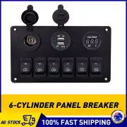 12V 6 Gang Switch Panel LED Light Rocker Circuit Breaker For Car RV Boat Marine (for: Daihatsu)