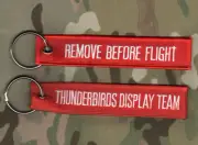 USAF THUNDERBIRDS DISPLAY TEAM REMOVE BEFORE FLÜGHT PILOT 2-KEYRING KEY RING