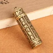Brass Cylinder Pendant Keychain Hanging Jewelry Pill Box Medicine Contai*G5