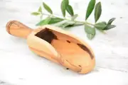 Olive Wood Small Salt Scoop / Wooden Measuring Scoop, Kitchen Utensils