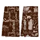 Coffee Kitchen Towels Set of 2 Barista Coffee Brown Dish Hand Tea Towels for ...