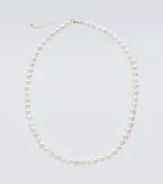 [Mateo] Mateo 14kt gold necklace with freshwater pearls One Size white