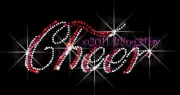 CHEER LETTER RHINESTONE IRON ON TRANSFER HOT FIX MOM