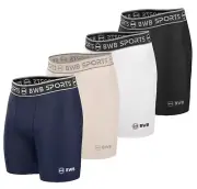 BWB Mens Compression Boxer Shorts Base-layers Sports Briefs skin fit gym pants