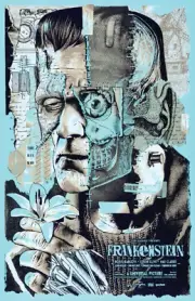 Frankenstein Hes Alive Blue Boris Karloff Alternate Movie Poster 11x17 Glossy