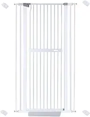 riin Extra Tall 150cm Pet Security Gate Metal Safety Guard Tension Pressure Mounted for Dog Cat Kitten Adjustable Width Range 76-82cm Largest Gap Between Bars 42mm Model A0