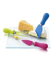 Boska Havana Collection Cheese Set NIP Holland Glass Board Fork Spatula Knife