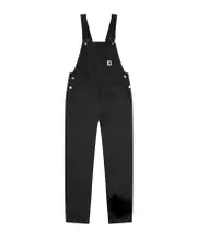 Bib logo-patch denim overalls S Black
