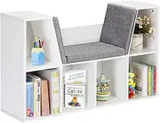 Children's Bookshelf Storage Cabinet: 6 Cubby Shelves for Display and Organization