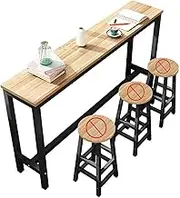 YVYKFZD Narrow Bar Table, Rectangle Bar Height Table, Large Home Dining Table with Metal Trestle Base, Industrial Breakfast Table Bistro Table, Table Only(Walnut+Black,62.9"x15.7"x39.3")
