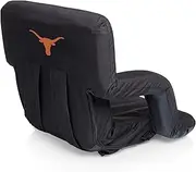 PICNIC TIME NCAA Texas Longhorns Ventura Reclining Stadium Seat with Back Support, Bleacher Seat, Beach Floor Chair, (Black)