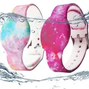 2Pcs Waterproof AirTag Bracelet for Kids Hidden Printed Wristband for Apple Air Tag