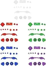 Game Controller Trigger Buttons RT LT RB LB Button Full Button Mod Kits for Xbox ABXY Buttons, Replacement Game Controller Button Kit for Xbox Series X/S (Transparent White)