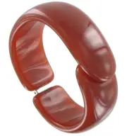Vintage Big Rust Red Lucite Clamper Bangle Cuff Bracelet