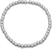 [JewelryWeb] 18 Centimeters 4mm 925 Sterling Silver Bead Stretch bracelet Stretch-Bracelet for Women
