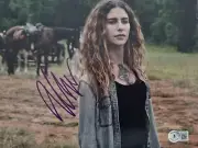 NADIA HILKER THE WALKING DEAD THE 100 8x10 inch SIGNED PHOTO BAS QR HOLOGRAM