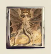 William Blake Cigarette Case Business Card ID Holder Wallet Red Dragon