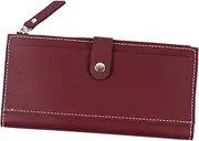 [Yardenfun] 1Pc Long Women Wallet with Multiple Card Slots Fold Design Coin Purse Storage Bag Wine for Ladies Stylish and Functional Wallet