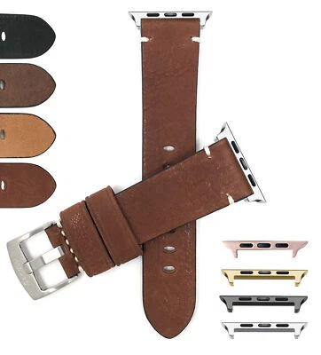 Leather Watch Strap for Apple Watch Band, Series 6 5 4 3 2, 38mm 40mm 42mm 44mm