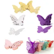 Butterfly Wedding Name Place Cards For Wine Glass Laser Cut On Pearlescent Card