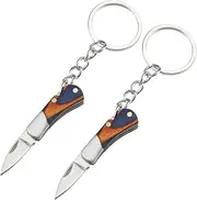 YISIDA 2PCS Mini Keychain Knife, Pocket Knife, EDC Stainless Steel Folding Knife