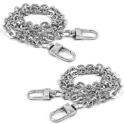 2 Pcs Metal Chain Handles Strap, Purse Chain Straps Replacement, Handbags Cha...