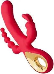 3 Locations Strong Shock Quiet 10 Modes Powerful Bullet Stick Portable Soft Silicone Ball Personal Bullet Massage Rod for Women Pleasure, Electric Waterproof Bullet Setting, Fast Delivery, Mini Size (Red)
