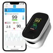 Fingertip Pulse Oximeter with Bluetooth, Blood Oxygen Saturation Monitor and Pul