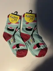 Foozys Kids Girl’s Sushi Socks - Colorful Fun Crazy Cute Crew Socks
