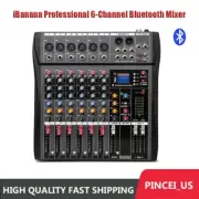 Professional 6CH Bluetooth Mixer Mixing Console Audio Mixer f/ PC Live Streaming