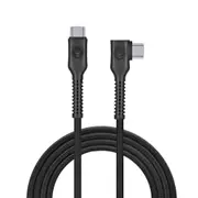Bonelk Long-Life Easy Grip 2m Male USB-C Cable Right Angle Charger 100W Black