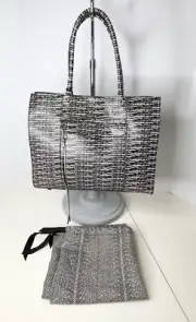 Rebecca Minkoff MAB Tote Black White Snake Pattern MSRP $395 With Dust Cover NWT