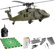 K170 UH60L RC Helicopter, 2.4G 4CH Flybarless 6-Axis Gyroscope Altitude Hovering RC, with Display Stand and Apron Takeoff Landing Pads, WL K170 Blackk Hawk UH-60L 170 (1 PCS)
