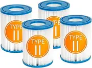YanBan Replacement Filter Cartridges Compatible with Bestway Type II Inflatable Pool Filter and for Lay-Z Spa Hot Tub Filter, 4.2", 5.4", Pack of 4 Pool Pump Filter for Bestway II 58094