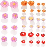 Ipetboom Silicone Toe Separators Set of 32 Flower Pedicure Toe Spacers Daisy Sunflower Rose for Nail Art Pedicure Women Girls