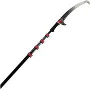 7.2M/24FT Telescopic Pole Saw Pruning Saw with Curved Tree Saw Extendable Telescopic Rod Saw for Pruning and Trimming Branches Cutting Leaves Landscaping Fruit Tree Saw Gardening Tool