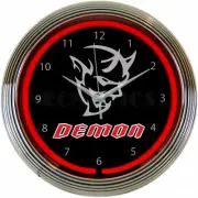 Dodge Demon Neon Clock Cars Gameroom Basement Mancave Garage Wall Art Decor