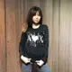 美國百分百【全新真品】Armani Exchange 大學T 長袖T恤 女 T-shirt AX 亮片 黑色 J980