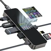 DOCKCASE 9-in-1 USB C Hub for MacBook Air/Pro - 4K@60Hz HDMI Port, 1 Gigabit Ethernet Port, 100W PD Power Delivery, 4 USB-A Data Ports, and 1 UHS-II TF/SD Card Slot