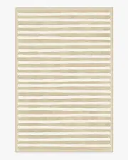185' x 275' | Machine Washable Runner Rug | Kid & Pet Friendly | Indoor Rug | Elin Stripe Latte Cream Rug by goop | Ruggable