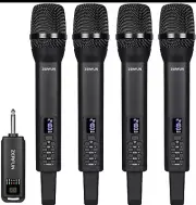 4 Handheld Rechargeable Pro Wireless Microphone System w/built in EFX, NEW!