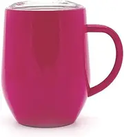 Beer Mug Cup,Stainless Steel Mug,Stainless Steel Coffee Mug Cup with Handle, 12 Oz Double Wall Vacuum Insulated Tumbler with Lid Travel Friendly, Durable Coffee Cup Thermal Cup(White) (Color : Rose