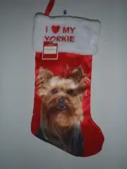 Yorkie Brown & Tan Christmas Stocking I Love My YORKIE Dog Holiday NEW TAGS