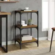 Book Cabinet Smoked Oak 40X33X70.5 Cm Engineered Wood And Steel