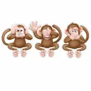 Hear see speak no evil sticker decal with monkeys car fridge laptop guitar wall