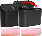 Mini Car Trash Bin with Lid - Car Garbage Trash Can Storage,Waterproof Dirt-Resistant Rubbish Container Automotive Organizer for Front Back Seat Accessories
